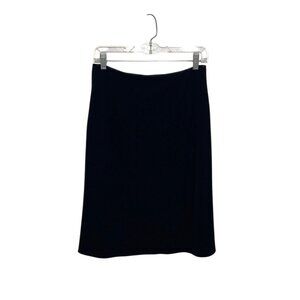 Vtg Y2k Banana Republic Women's Black Lined A-Line Skirt Size 6 Wool Blend